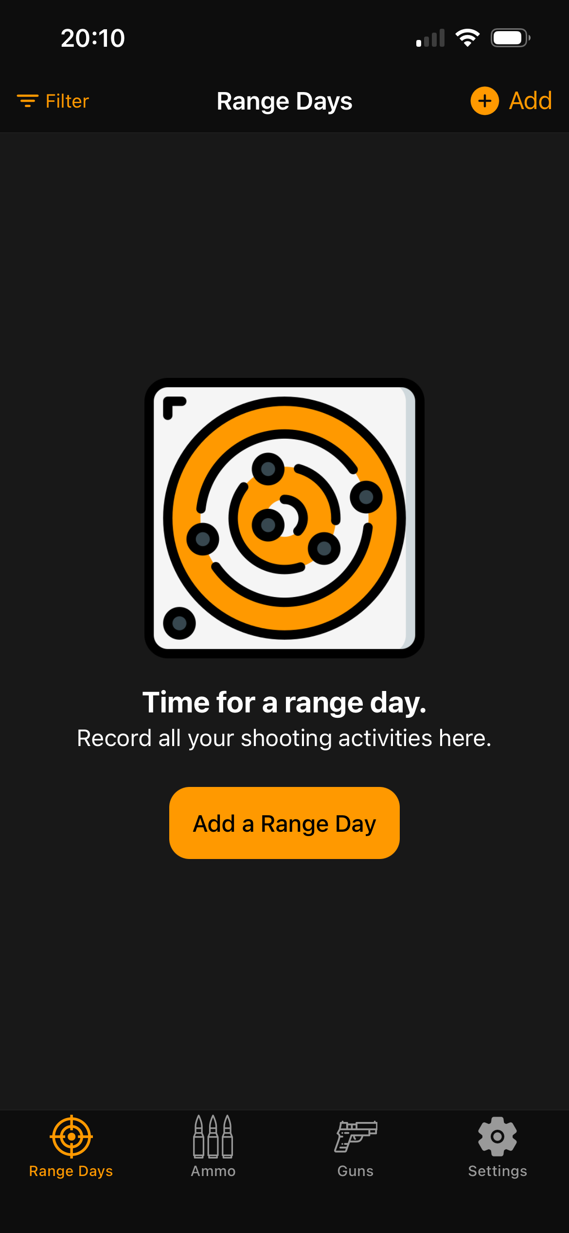 Skärmbild från RangeLog